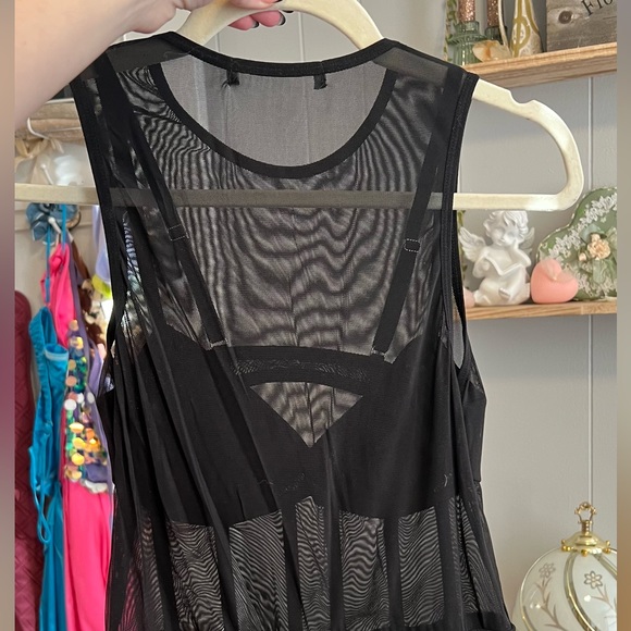 Urban Outfitters Little Black Dress Mesh Corset - Picture 3 of 4